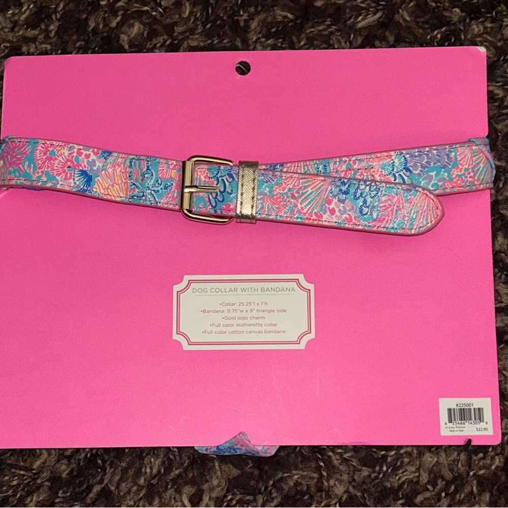 Lilly Pulitzer Adjustable Dog Bandana Heavy Duty Leatherette Collar NWT - Picture 3 of 10